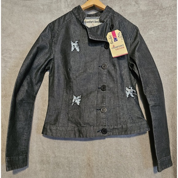 Comfort Denim Women's Denim Button Up Jacket L NWT! - Picture 2 of 7